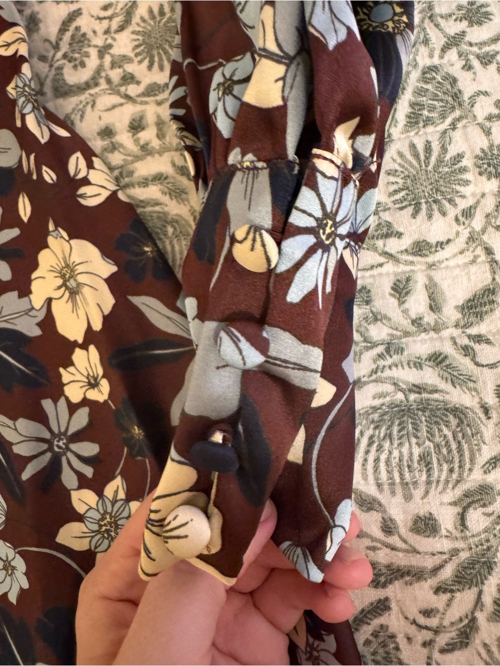 Future Collective Women's Floral Long-Sleeve Mini Dress in Brown - Picture 3 of 4